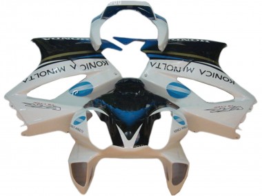 Preisgünstige Honda VFR 800 Motorrad Verkleidung 2002-2013 - Weiss Blau Schwarz Konica Minolta