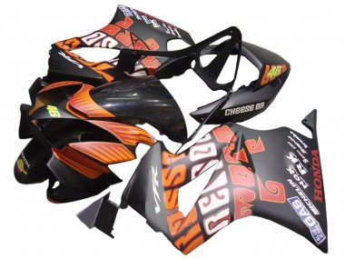 Preisgünstige Honda VFR 800 Motorrad Verkleidung 2002-2013 - Matt Schwarz Orange Rossi Repsol 46