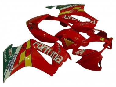Preisgünstige Honda VFR 800 Motorrad Verkleidung 2002-2013 - Rot Gelb Grun Fortuna Castrol Valsir 33