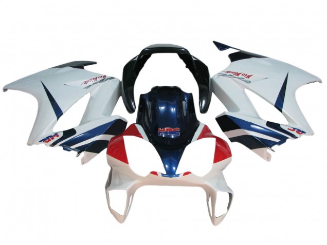 Preisgünstige Honda VFR 800 Motorrad Verkleidung 2002-2013 - Weiss Rot Dunkel Blau HRC