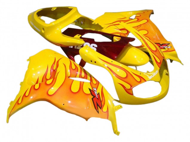 Preisgünstige Suzuki TL1000R Motorrad Verkleidung 1998-2003 - Gelb mit Rot Flamme