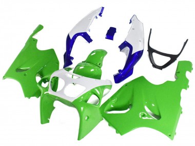 Preisgünstige Kawasaki ZX7R Motorrad Verkleidung 1996-2003 - Weiss Grun Blau