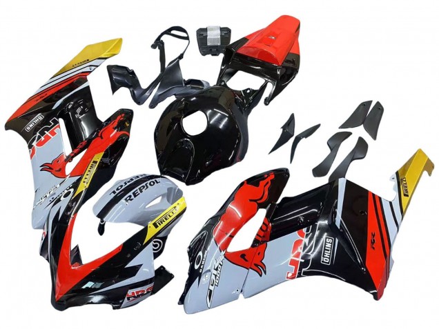 Preisgünstige Honda CBR1000RR Motorrad Verkleidung 2004-2005 - Gelb Rot Weiss Glanzendes Red Bull Repsol HRC
