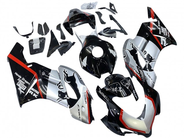 Preisgünstige Honda CBR1000RR Motorrad Verkleidung 2004-2005 - Silber Glanzendes Schwarz Rot Streifen