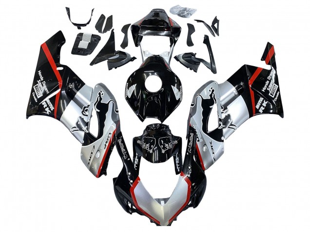 Preisgünstige Honda CBR1000RR Motorrad Verkleidung 2004-2005 - Silber Glanzendes Schwarz Rot Streifen