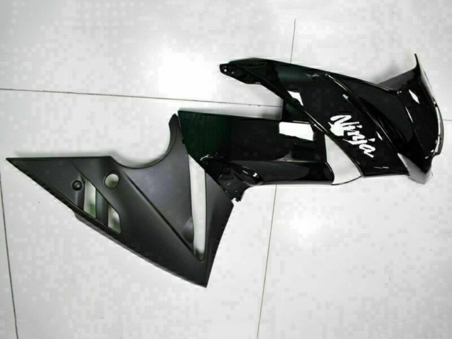 Preisgünstige Kawasaki EX650 Motorrad Verkleidung 2009-2011 - Glanzendes Schwarz Weiss Aufkleber