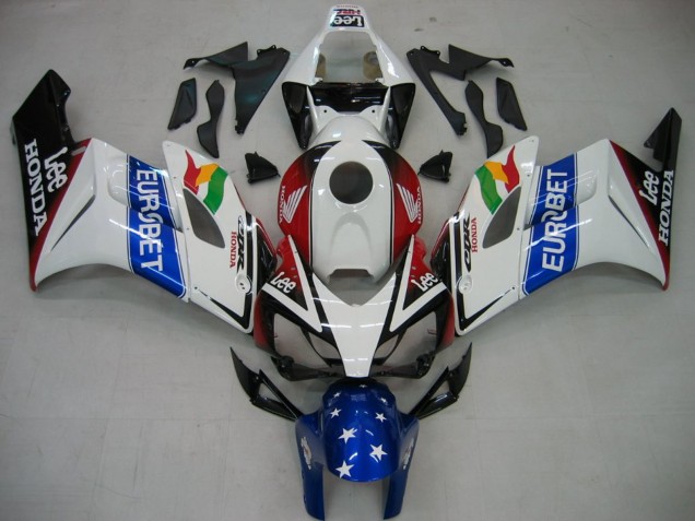 Preisgünstige Honda CBR1000RR Motorrad Verkleidung 2004-2005 - Weiss Blau Rot Glanzendes Schwarz Stern EuroBet Lee