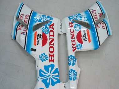 Preisgünstige Honda CBR1000RR Motorrad Verkleidung 2004-2005 - Weiss Blau Schnee Nastro Azzurro 46