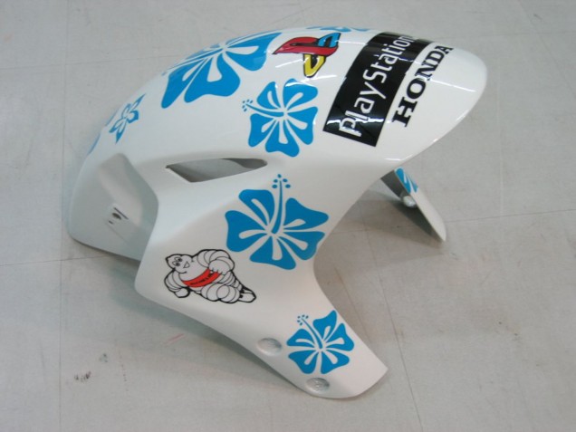 Preisgünstige Honda CBR1000RR Motorrad Verkleidung 2004-2005 - Weiss Blau Schnee Nastro Azzurro 46
