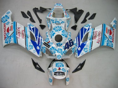 Preisgünstige Honda CBR1000RR Motorrad Verkleidung 2004-2005 - Weiss Blau Schnee Nastro Azzurro 46