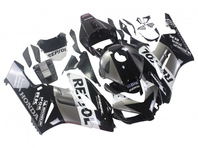 Preisgünstige Honda CBR1000RR Motorrad Verkleidung Kit 2004-2005 - Silber Weiss Glanzendes Schwarz Repsol