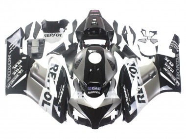 Preisgünstige Honda CBR1000RR Motorrad Verkleidung Kit 2004-2005 - Silber Weiss Glanzendes Schwarz Repsol