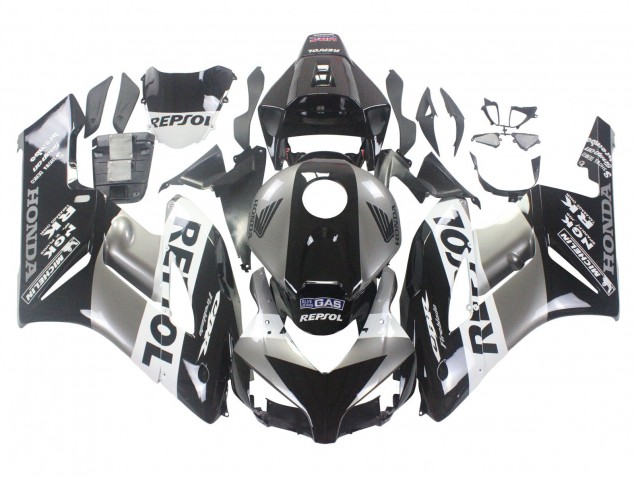 Preisgünstige Honda CBR1000RR Motorrad Verkleidung Kit 2004-2005 - Silber Weiss Glanzendes Schwarz Repsol