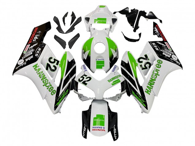 Preisgünstige Honda CBR1000RR Motorrad Verkleidung 2004-2005 - Weiss Grun Glanzendes Schwarz Hannspree 52
