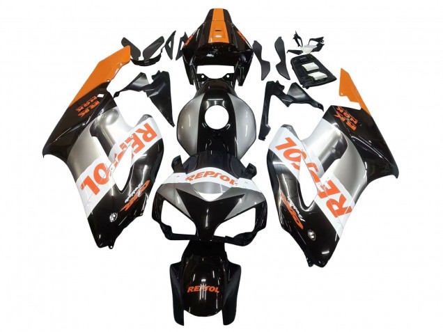 Preisgünstige Honda CBR1000RR Motorrad Verkleidung 2004-2005 - Orange Silber Glanzendes Schwarz Repsol