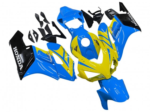 Preisgünstige Honda CBR1000RR Motorrad Verkleidung 2004-2005 - Blau Gelb Glanzendes Schwarz