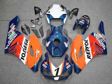 Preisgünstige Honda CBR1000RR Motorrad Verkleidung 2004-2005 - Orange Weiss Rot Blau Repsol