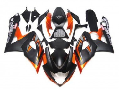 Preisgünstige Suzuki GSXR 1000 Motorrad Verkleidung 2005-2006 - Glanzendes Schwarz Matt Schwarz Schwarz Orange
