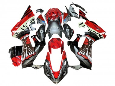 Preisgünstige Honda CBR1000RR Motorrad Verkleidung 2017-2023 - Rot Grau Schwarz Monster Hai