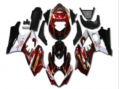 Preisgünstige Suzuki GSXR 1000 Motorrad Verkleidung 2007-2008 - Rot Weiss Schwarz Corona