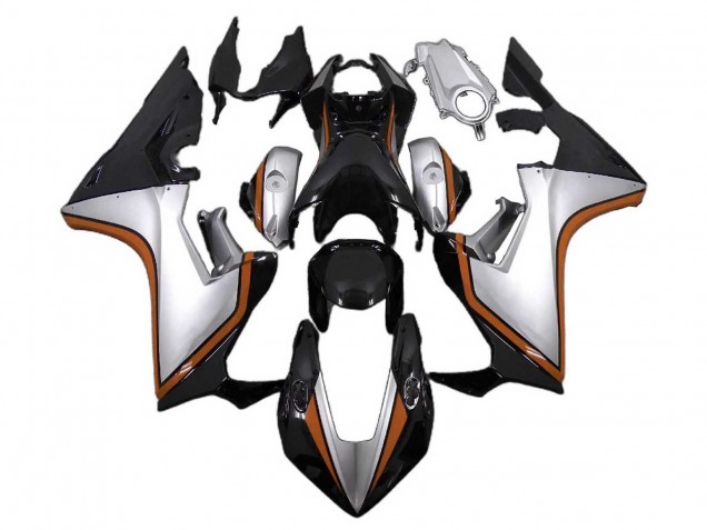 Preisgünstige Honda CBR1000RR Motorrad Verkleidung 2017-2023 - Silber Orange Glanzendes Schwarz