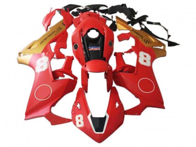 Preisgünstige Honda CBR1000RR Motorrad Verkleidung 2017-2023 - Rot Gold Schwarz HRC 8