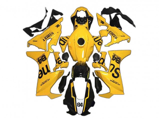 Preisgünstige Honda CBR1000RR Motorrad Verkleidung 2017-2023 - Gelb Glanzendes Schwarz Supreme 84