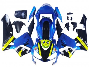 Preisgünstige Honda CBR600RR Motorrad Verkleidung 2003-2004 - Blau Neon Gelb Glanzendes Schwarz Hai