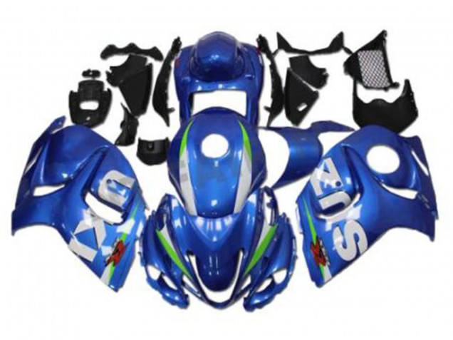 Preisgünstige Suzuki GSXR 1300 Hayabusa Motorrad Verkleidung 2008-2020 - Blau Weiss Grun