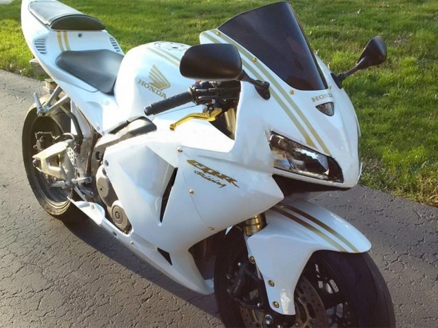 Preisgünstige Honda CBR600RR Motorrad Verkleidung 2005-2006 - Weiss Gold