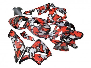 Preisgünstige Honda CBR600RR Motorrad Verkleidung 2005-2006 - Schwarz mit Rotgrauer Tarnung