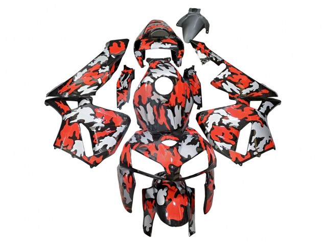 Preisgünstige Honda CBR600RR Motorrad Verkleidung 2005-2006 - Schwarz mit Rotgrauer Tarnung