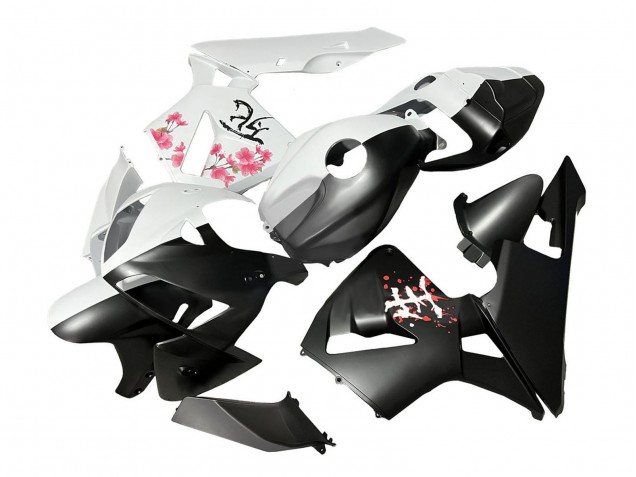 Preisgünstige Honda CBR600RR Motorrad Verkleidung 2005-2006 - Schwarz Weiss mit Kirschblute