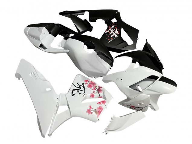 Preisgünstige Honda CBR600RR Motorrad Verkleidung 2005-2006 - Schwarz Weiss mit Kirschblute