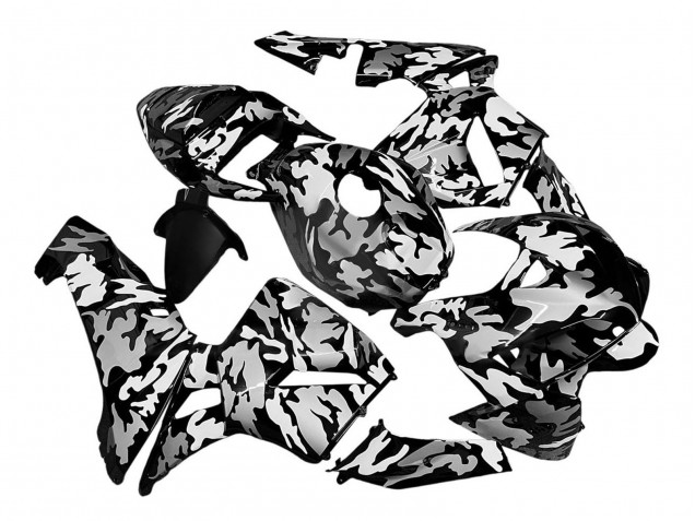 Preisgünstige Honda CBR600RR Motorrad Verkleidung 2005-2006 - Schwarz Weiss Grau Camouflage