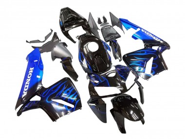 Preisgünstige Honda CBR600RR Motorrad Verkleidung 2005-2006 - Glanzendes Schwarz Blau Flamme