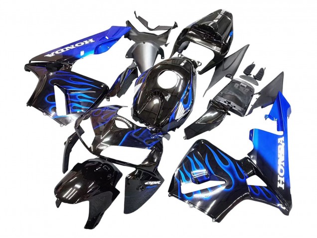 Preisgünstige Honda CBR600RR Motorrad Verkleidung 2005-2006 - Glanzendes Schwarz Blau Flamme