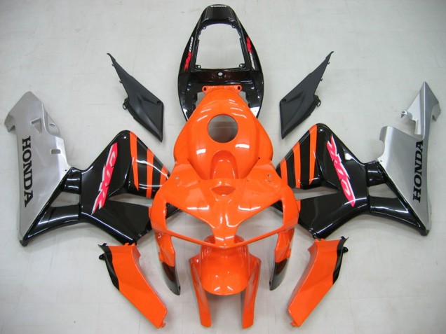 Preisgünstige Honda CBR600RR Motorrad Verkleidung 2005-2006 - Orange Schwarz Silber