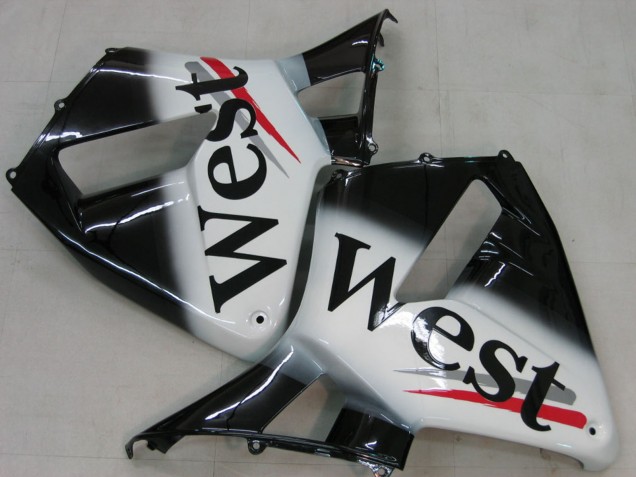 Preisgünstige Honda CBR600RR Motorrad Verkleidung 2005-2006 - Glanzendes Schwarz Weiss West