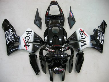 Preisgünstige Honda CBR600RR Motorrad Verkleidung 2005-2006 - Glanzendes Schwarz Weiss West