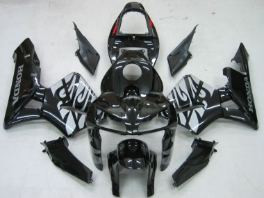 Preisgünstige Honda CBR600RR Motorrad Verkleidung 2005-2006 - Glanzendes Schwarz Grau Flamme