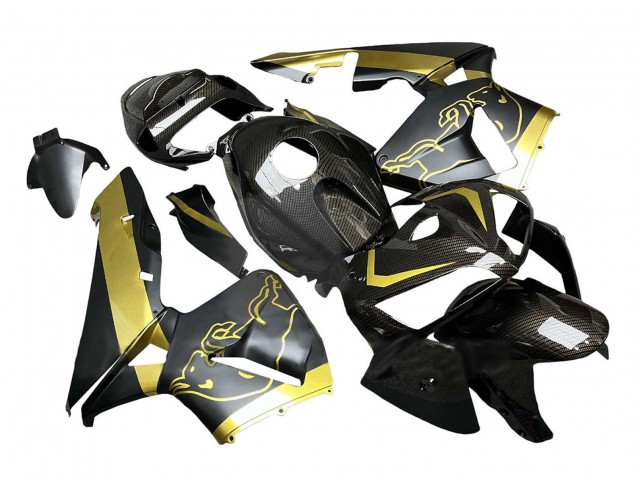 Preisgünstige Honda CBR600RR Motorrad Verkleidung 2005-2006 - Schwarzes Gold Carbonfaser