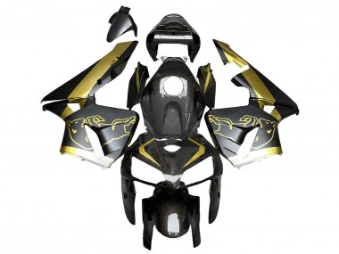 Preisgünstige Honda CBR600RR Motorrad Verkleidung 2005-2006 - Schwarzes Gold Carbonfaser