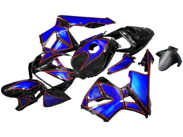 Preisgünstige Honda CBR600RR Motorrad Verkleidung 2005-2006 - Blau Schwarz mit Rot Linie