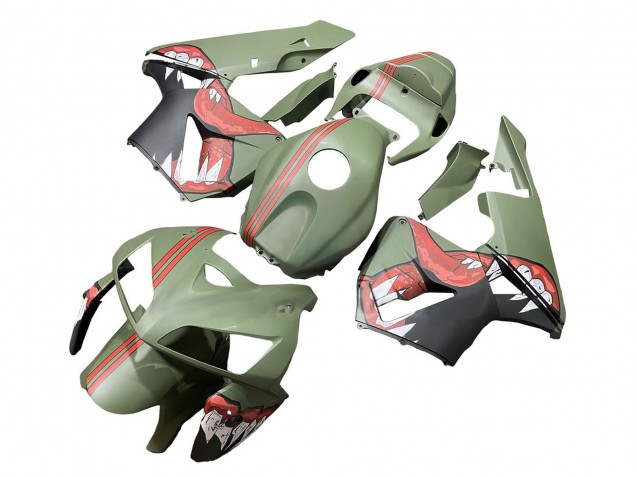 Preisgünstige Honda CBR600RR Motorrad Verkleidung 2005-2006 - Grun Rot Hai