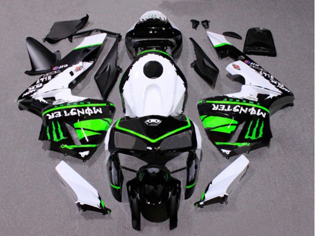Preisgünstige Honda CBR600RR Motorrad Verkleidung 2005-2006 - Weiss Schwarz Grun Monster