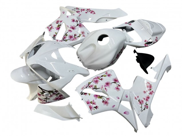 Preisgünstige Honda CBR600RR Motorrad Verkleidung 2005-2006 - Weiss mit Cherry Blossom