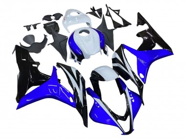 Preisgünstige Honda CBR600RR Motorrad Verkleidung 2007-2008 - Weiss Blau Glanzendes Schwarz