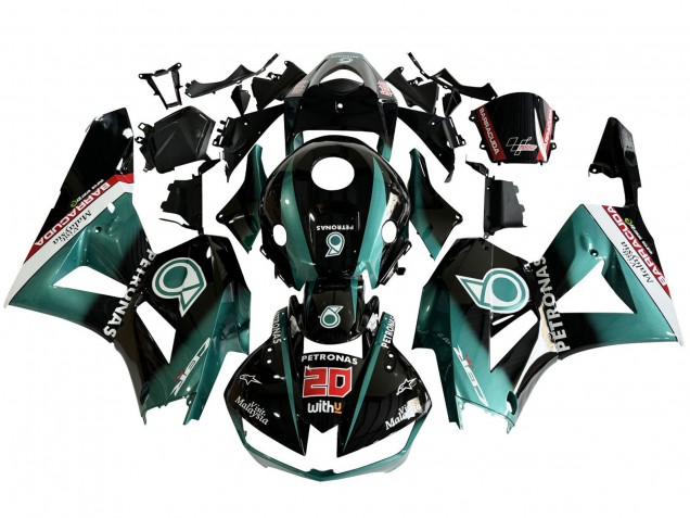Preisgünstige Honda CBR600RR Motorrad Verkleidung 2013-2023 - Blau Grun Blau Glanzendes Schwarz Petronas 20