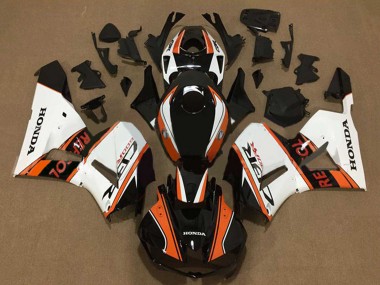 Preisgünstige Honda CBR600RR Motorrad Verkleidung 2013-2023 - Weiss Orange Glanzendes Schwarz Repsol